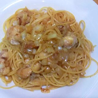 和風スパゲッティ/鶏もも玉葱醤油ピリ辛